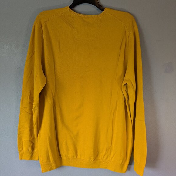 S. Oliver Men Yellow Gold XX-Large Cotton Crewneck Sweater - Picture 4 of 9